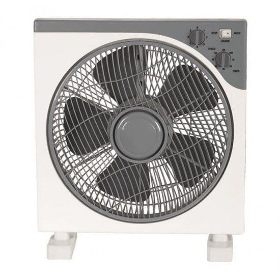 EUROLAMP ΑΝΕΜΙΣΤΗΡΑΣ BOX FAN ΤΕΤΡΑΓΩΝΟΣ ΑΣΠΡΟ-ΓΚΡΙ Φ37 45W