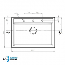 GRANITSINKS 030 GRANITE ΝΕΡΟΧΥΤΗΣ (70X49) STONE WHITE