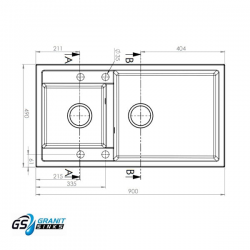 GRANITSINKS 033 GRANITE ΝΕΡΟΧΥΤΗΣ (90X49) 2Β SHADE GREY