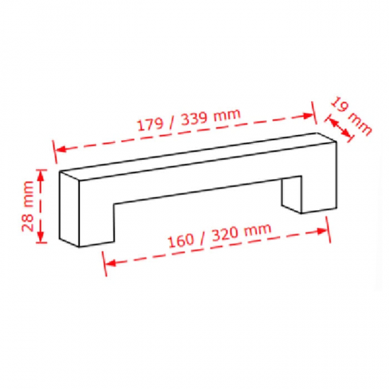 VIOBRASS 1102 Λαβή Επίπλου Inox Matt 160/320mm