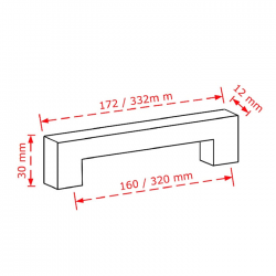 VIOBRASS 1113 Λαβή Επίπλου Inox Matt 160/320mm