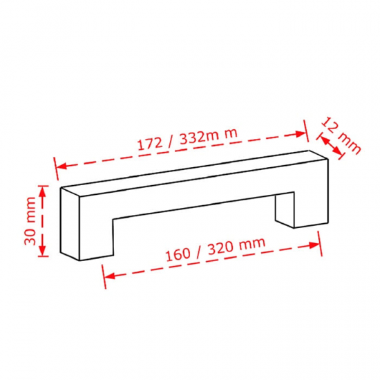 VIOBRASS 1113 Λαβή Επίπλου Χρώμιο Γυαλιστερό 160/320mm