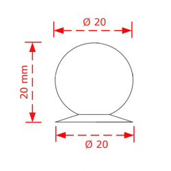 VIOBRASS 11Β Πόμολο Επίπλου Ηλεκτροστατική Βαφή - Μαύρο Φ20mm