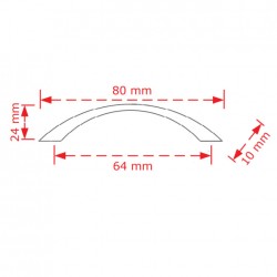 VIOBRASS 130 Λαβή Επίπλου Νίκελ Ματ 64mm VIOBRASS 130 Λαβή Επίπλου Νίκελ Ματ 64mm