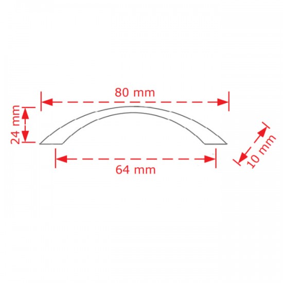 VIOBRASS 130 Λαβή Επίπλου Νίκελ Ματ 64mm