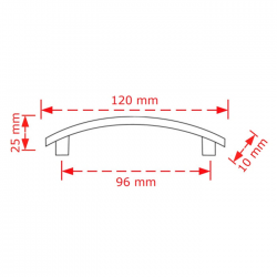 VIOBRASS 131 Λαβή Επίπλου Νίκελ Ματ 96mm