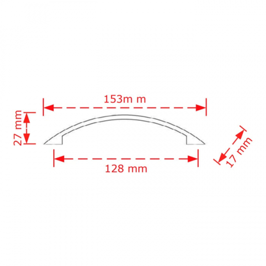 VIOBRASS 134 Λαβή Επίπλου Νίκελ Ματ 128mm