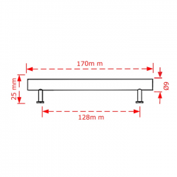 VIOBRASS 139 Λαβή Επίπλου Ηλεκτροστατική Βαφή - Μαύρο 128mm