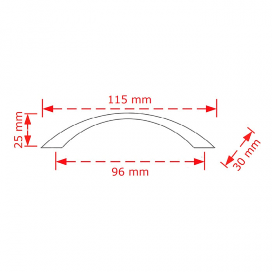 VIOBRASS 141 Λαβή Επίπλου 96mm Όρο Ματ