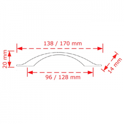 VIOBRASS 148 Eco Λαβή Επίπλου 128mm Νίκελ Ματ