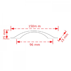 VIOBRASS 148 Λαβή Επίπλου Νίκελ Ματ 96mm