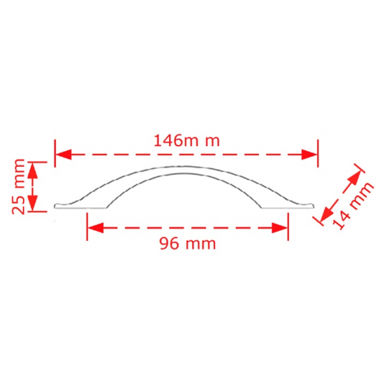 VIOBRASS 149 Λαβή Επίπλου Όρο Ματ 96mm