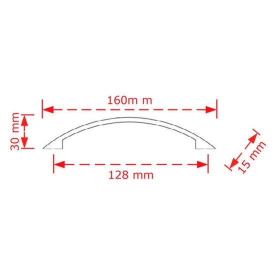 VIOBRASS 152 Λαβή Επίπλου 128mm Ηλεκτροστατική Βαφή - Μαύρο