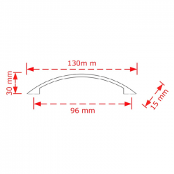 VIOBRASS 152 Λαβή Επίπλου 96mm Ηλεκτροστατική Βαφή - Μαύρο