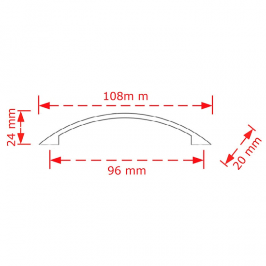 VIOBRASS 158 Λαβή Επίπλου Χρώμιο Γυαλιστερό 96mm