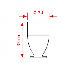 VIOBRASS 16 Πόμολο Επίπλου Νίκελ Ματ Φ24
