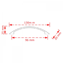 VIOBRASS 160 Λαβή Επίπλου Όρο Ματ 96mm
