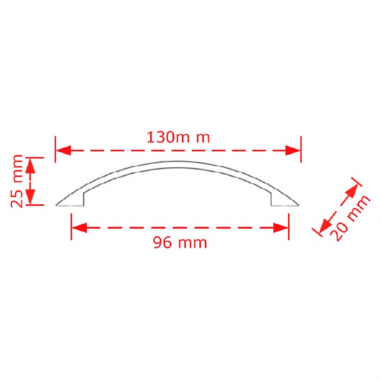 VIOBRASS 160 Λαβή Επίπλου Χρώμιο Γυαλιστερό 96mm