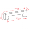 VIOBRASS 161 Λαβή Επίπλου Μαύρο Νίκελ Ματ 128mm