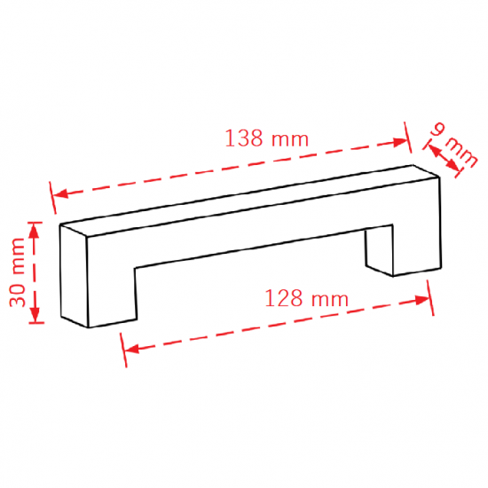 VIOBRASS 161 Λαβή Επίπλου Μαύρο Νίκελ Ματ 128mm