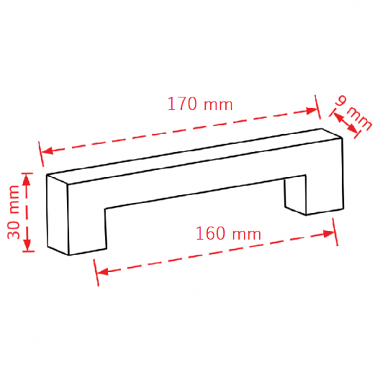 VIOBRASS 161 Λαβή Επίπλου Χρώμιο Γυαλιστερό 160mm