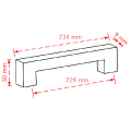 VIOBRASS 161 Λαβή Επίπλου Χρώμιο Γυαλιστερό 224mm