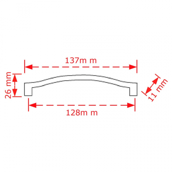 VIOBRASS 163 CR Λαβή Επίπλου Χρώμιο Γυαλιστερό 128mm