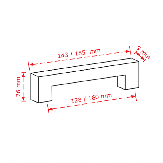 VIOBRASS 2182 Λαβή Επίπλου 128/160mm