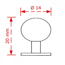 VIOBRASS 25 Πόμολο Επίπλου Νίκελ Ματ Φ14
