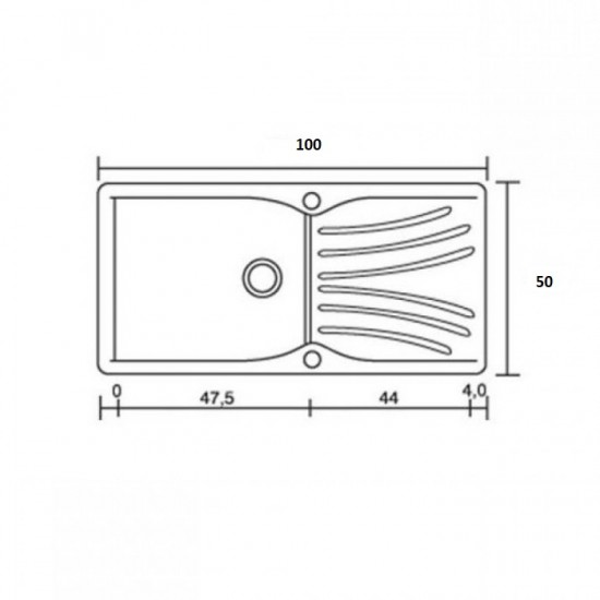 Sanitec Classic Συνθετικός Νεροχύτης 324 100 x 50cm  White