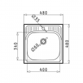 PYRAMIS Ανοξείδωτος Νεροχύτης BASIC ET34 (48x48) 1B Γυαλισμένο