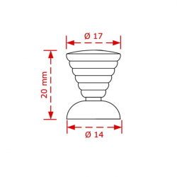 VIOBRASS 42Β Πόμολο Επίπλου Ηλεκτροστατική Βαφή - Μαύρο Φ17