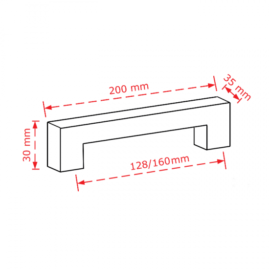 VIOBRASS 5304 Λαβή Επίπλου Inox Matt 128/160mm