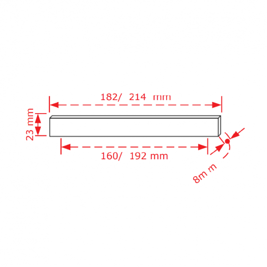 VIOBRASS 5314 Λαβή Επίπλου Χρώμιο Γυαλιστερό 160/192mm