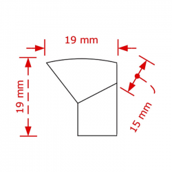 VIOBRASS 71 Πόμολο Επίπλου Όρο Ματ 19x15x19mm