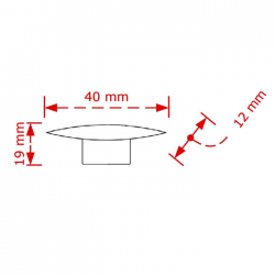 VIOBRASS 72 Πόμολο Επίπλου Νίκελ Ματ 40x12x19mm