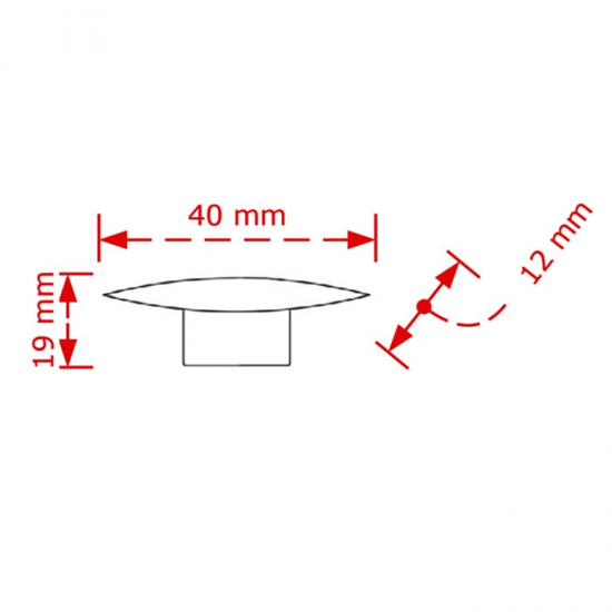 VIOBRASS 72 Πόμολο Επίπλου Χρώμιο Γυαλιστερό 40x12x19mm