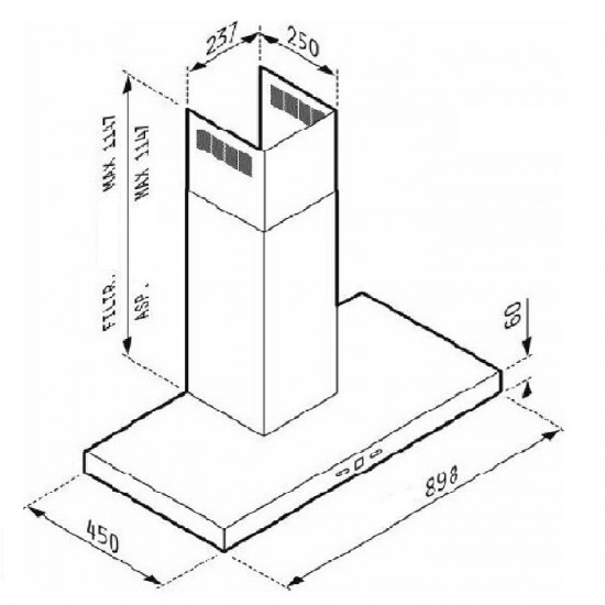 PYRAMIS Απορροφητήρας Agilo 90cm