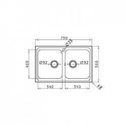 PYRAMIS Ανοξείδωτος Νεροχύτης ALEA (79x50) 2B ΓΥΑΛΙΣΜΕΝΟ