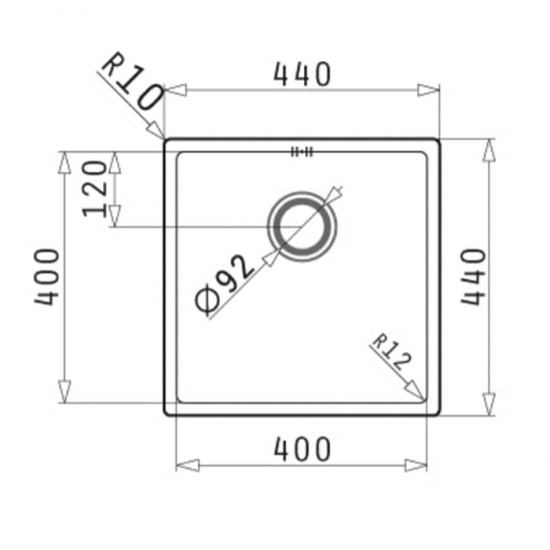 PYRAMIS Ανοξείδωτος Νεροχύτης Astris Colora (40x40) 1B Gold