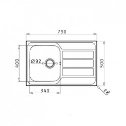 PYRAMIS Ανοξείδωτος Νεροχύτης ATHENA (79x50) 1B 1D Σατινέ