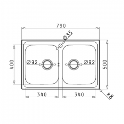 PYRAMIS Ανοξείδωτος Νεροχύτης ATHENA EXTRA (79x50) 2B Σαγρέ