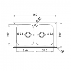 PYRAMIS Ανοξείδωτος Νεροχύτης ATHENA EXTRA (86x50) 2B Γυαλισμένο