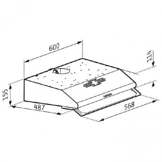 PYRAMIS Απορροφητήρας Απλός Essential 60cm με 1 Μοτέρ Καφέ