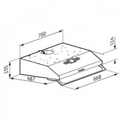 PYRAMIS Απορροφητήρας Απλός Essential 70cm με 2 Μοτέρ Καφέ