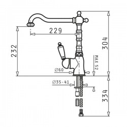 PYRAMIS Μπαταρία Κουζίνας Baroque Χρωμέ