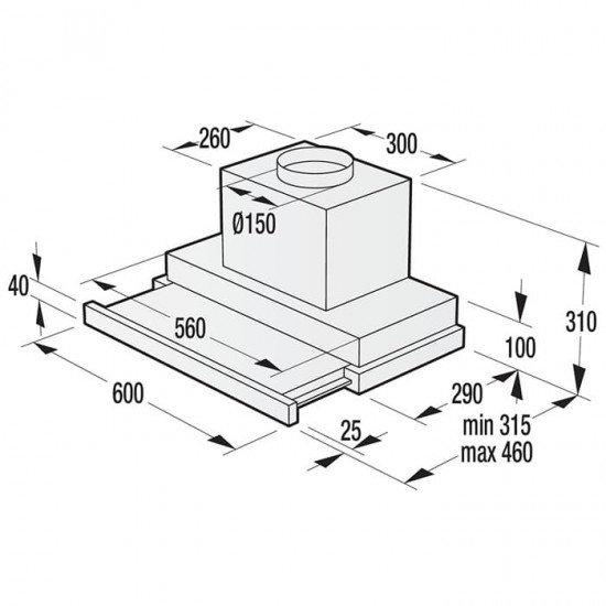 GORENJE Απορροφητήρας Συρόμενος 514465 Μαύρο Γυαλί BHP643S3BG