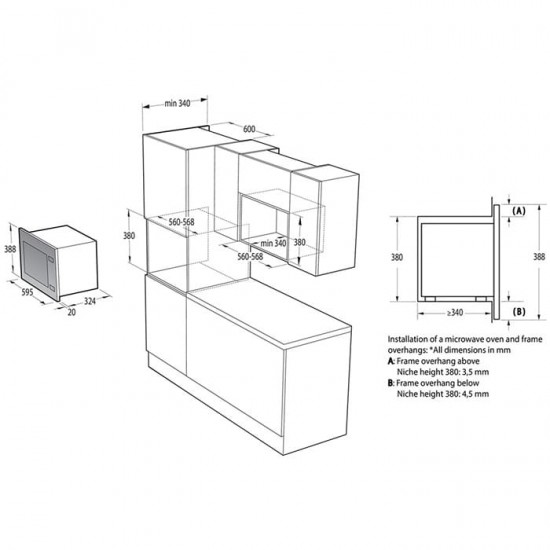 GORENJE Φούρνος Μικροκυμάτων 738289 INOX BMI201AG1X