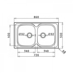 MAIDTEC Ανοξείδωτος Νεροχύτης COVENTRY (86X50) 2B Γυαλισμένο