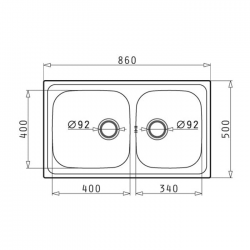 PYRAMIS Ανοξείδωτος Νεροχύτης DORIAN (86x50) 2B Γυαλισμένο
